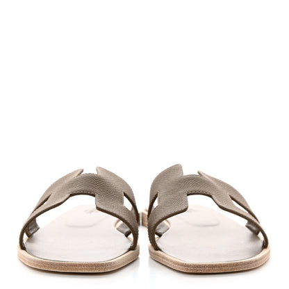 Hermes Epsom Oran Sandals 39.5 Etoupe 4 of 10