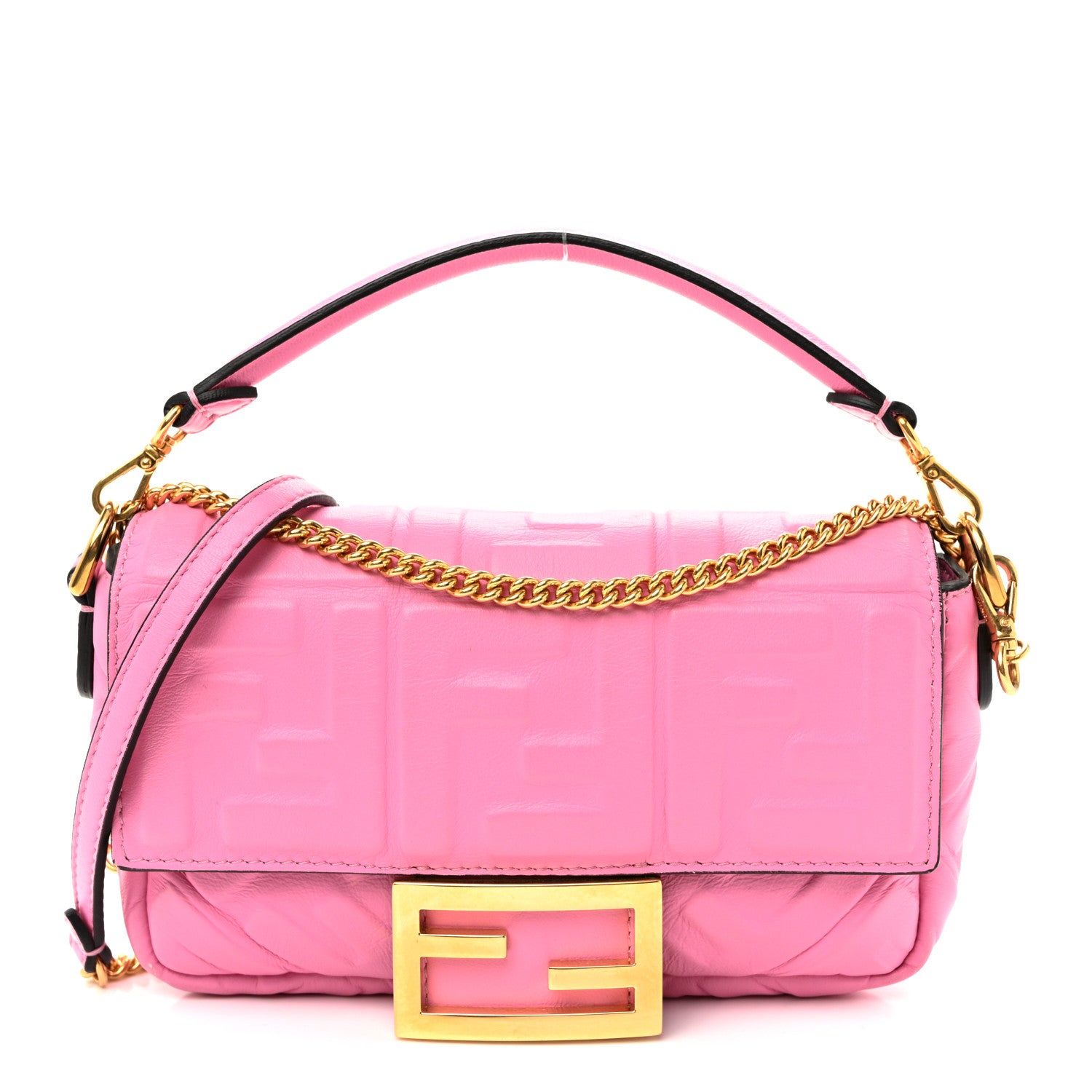 Fendi Nappa FF 1974 Embossed Mini Baguette Lollypop 1 of 13