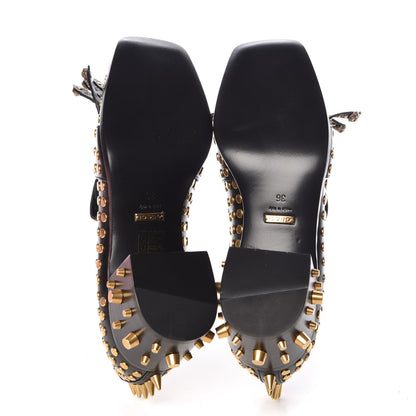 Gucci Malaga Kid Studded Polly Fringe 55mm Loafer Pumps 36 Black 5 of 9