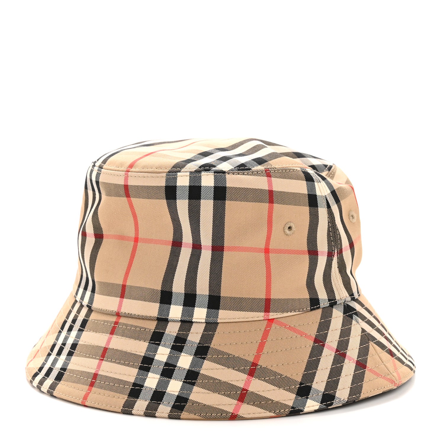 Burberry Technical Cotton Vintage Check Bucket Hat S Archive Beige 1 of 8