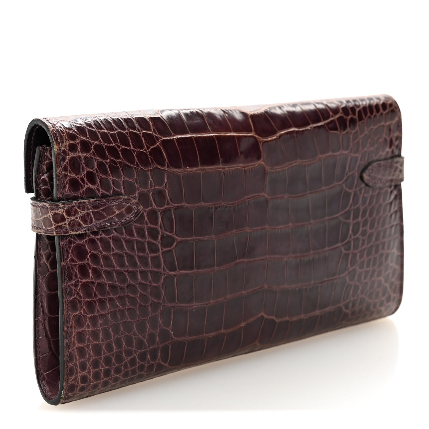 Shiny Alligator Kelly Longue Wallet Amethyst