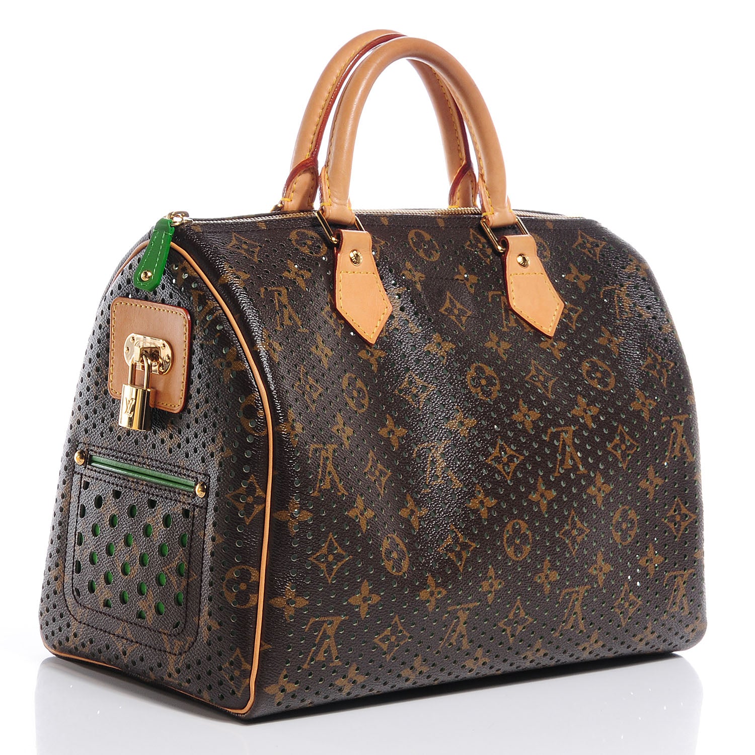 Louis Vuitton Monogram Perforated Speedy 30 Green 3 of 7