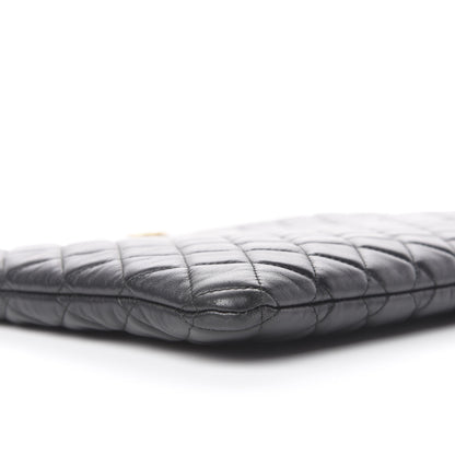 Chanel Lambskin Quilted Large Boy Cosmetic Case Black 5 of 9