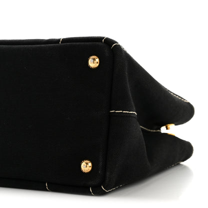 Prada Canapa Small Logo Tote Black Talco 11 of 17