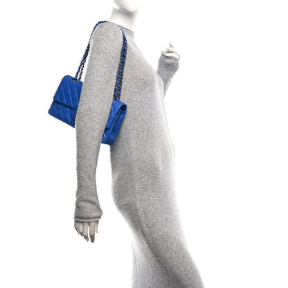 Chanel Caviar Quilted Medium Double Flap Blue 2 of 11