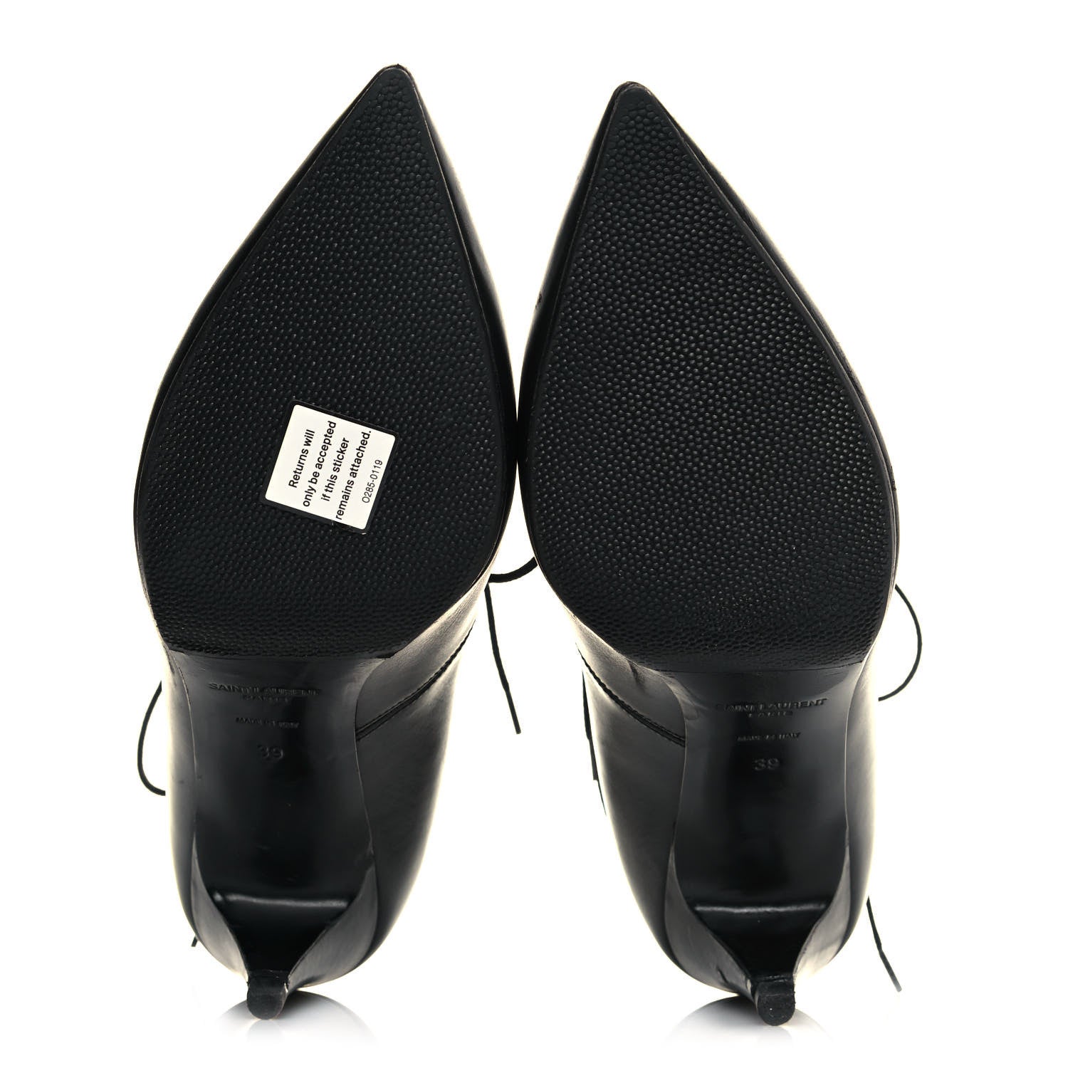 Saint Laurent Calfskin Cat 50 Laced Boots 39 Black 5 of 11