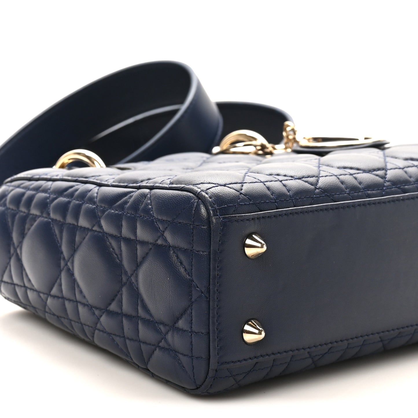 Lambskin Cannage Small Lucky Badges My Lady Dior Navy
