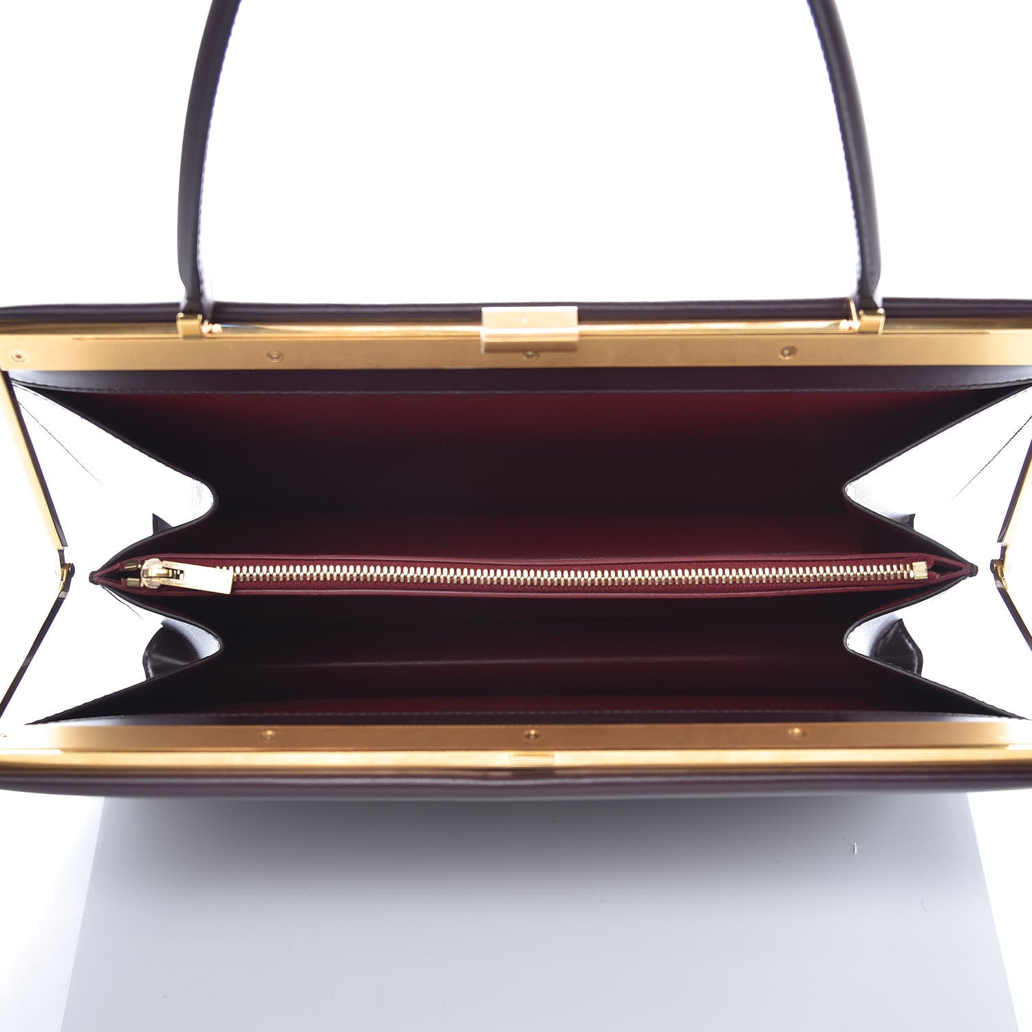 Celine Box Calfskin Medium Clasp Bag Burgundy 5 of 9