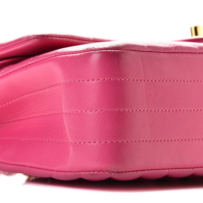Chanel Lambskin Chevron Quilted Medium Double Flap Pink 10 of 12