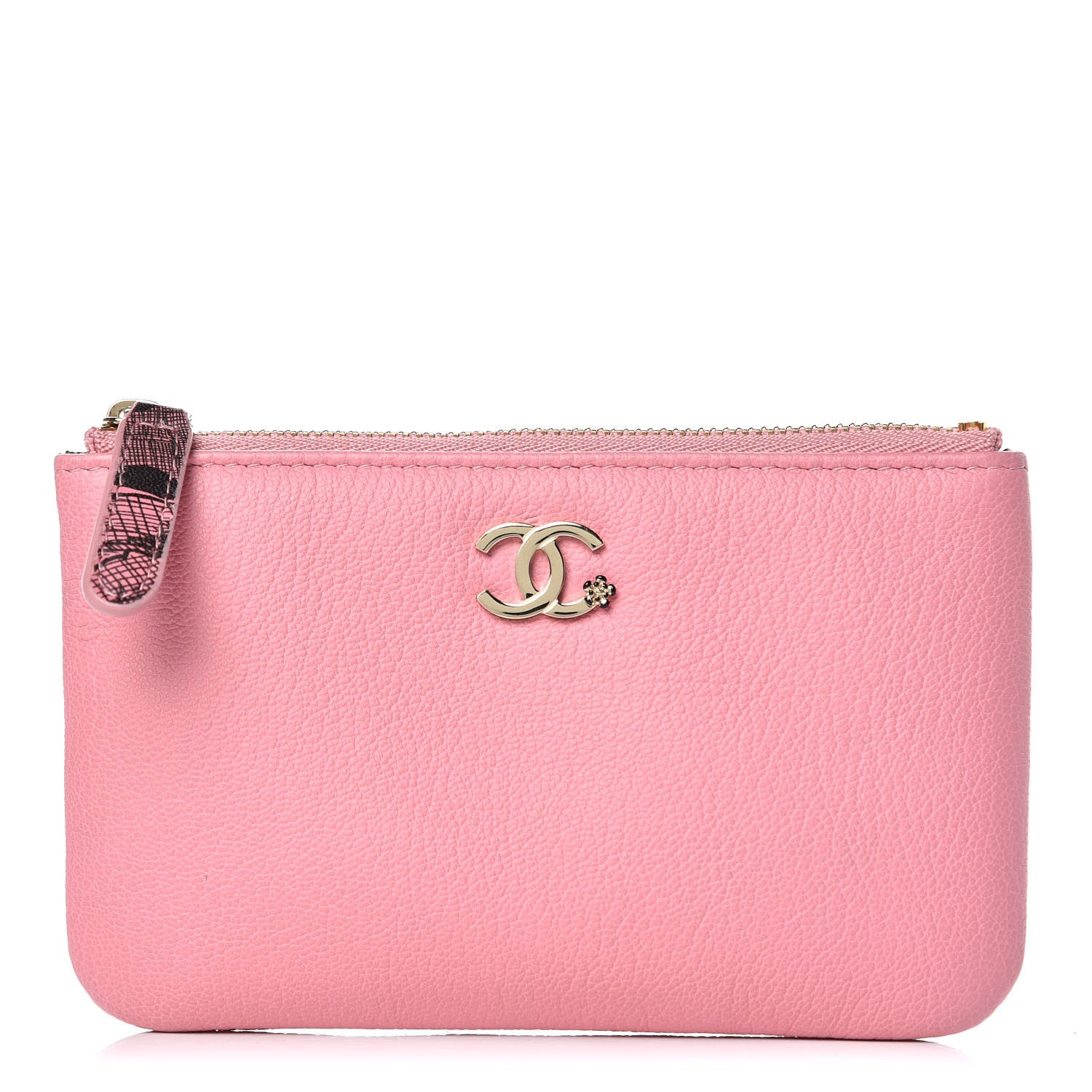 Chanel Goatskin Small CC Clover Cosmetic Case Pink 1 of 10