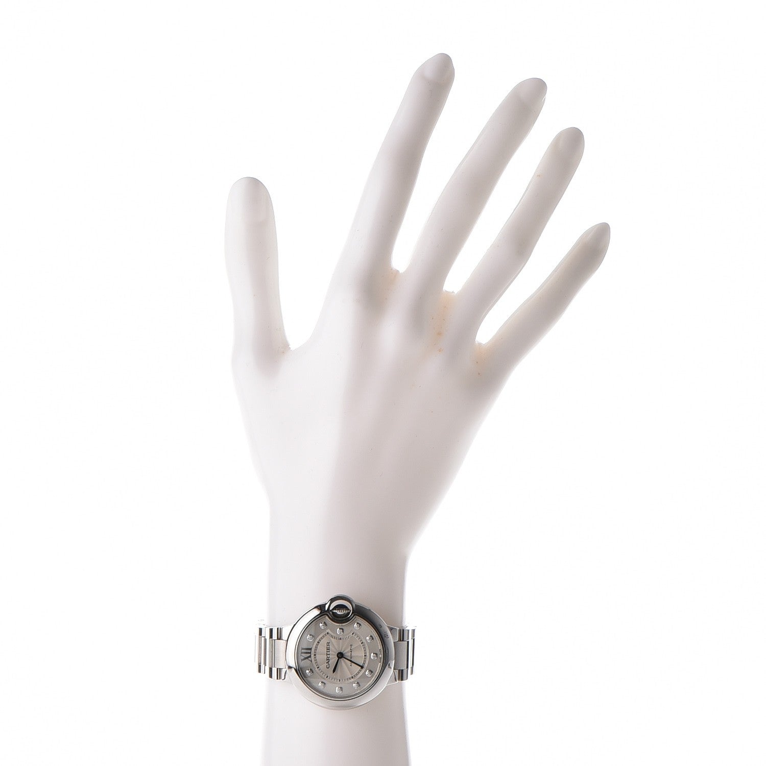 Cartier Stainless Steel Diamond 33mm Ballon Bleu De Automatic Watch 9 of 14