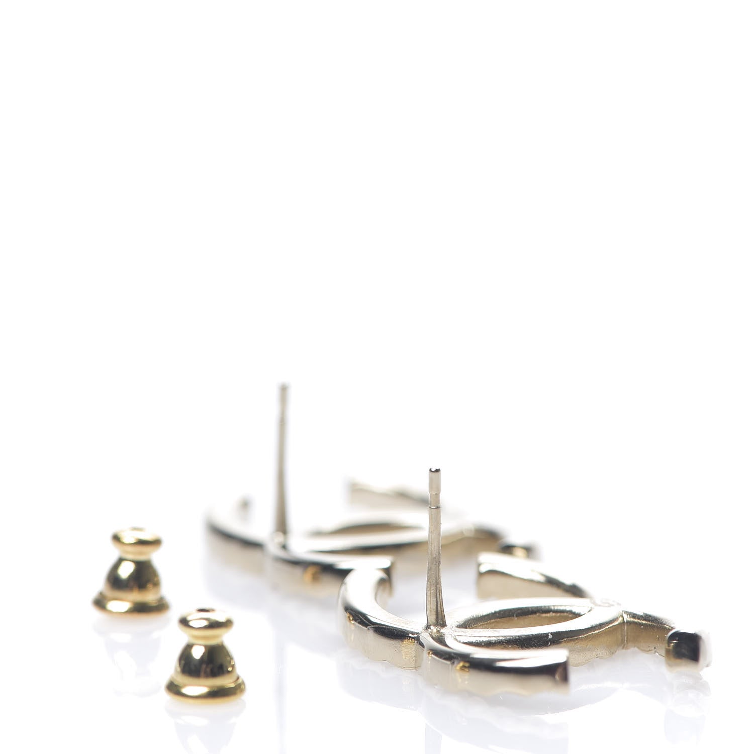 Chanel Baguette Crystal High Society CC Earrings Gold 3 of 5