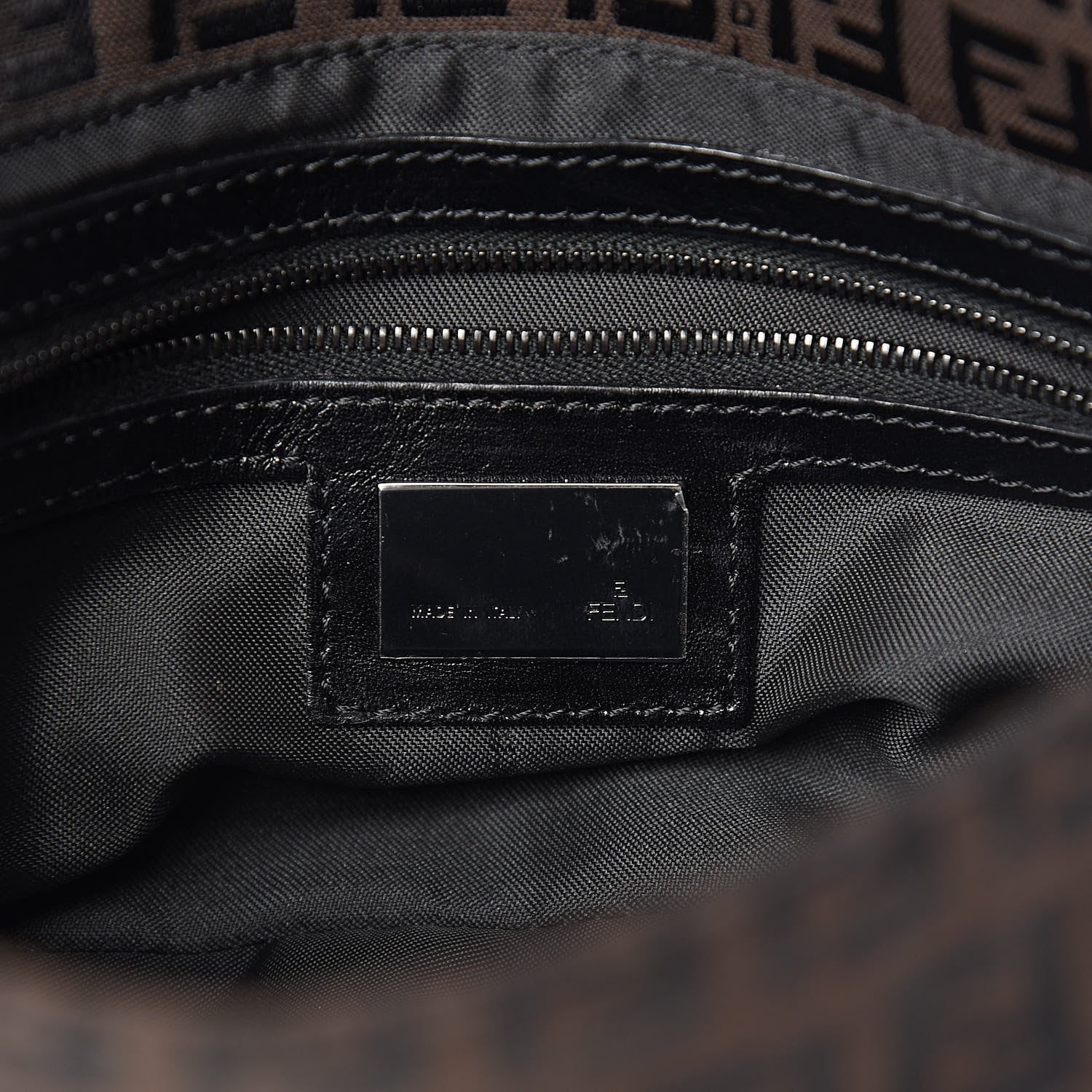Fendi Zucchino Vitello Baguette Black Moro 6 of 10