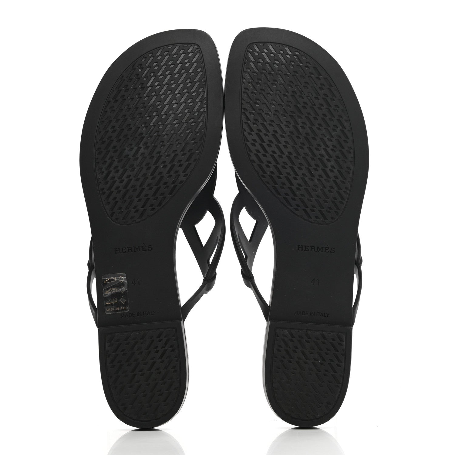 Hermes Rubber Womens Egerie Sandals 41 Black 5 of 10