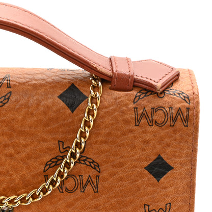 MCM Visetos Flap Shoulder Bag Cognac 10 of 10