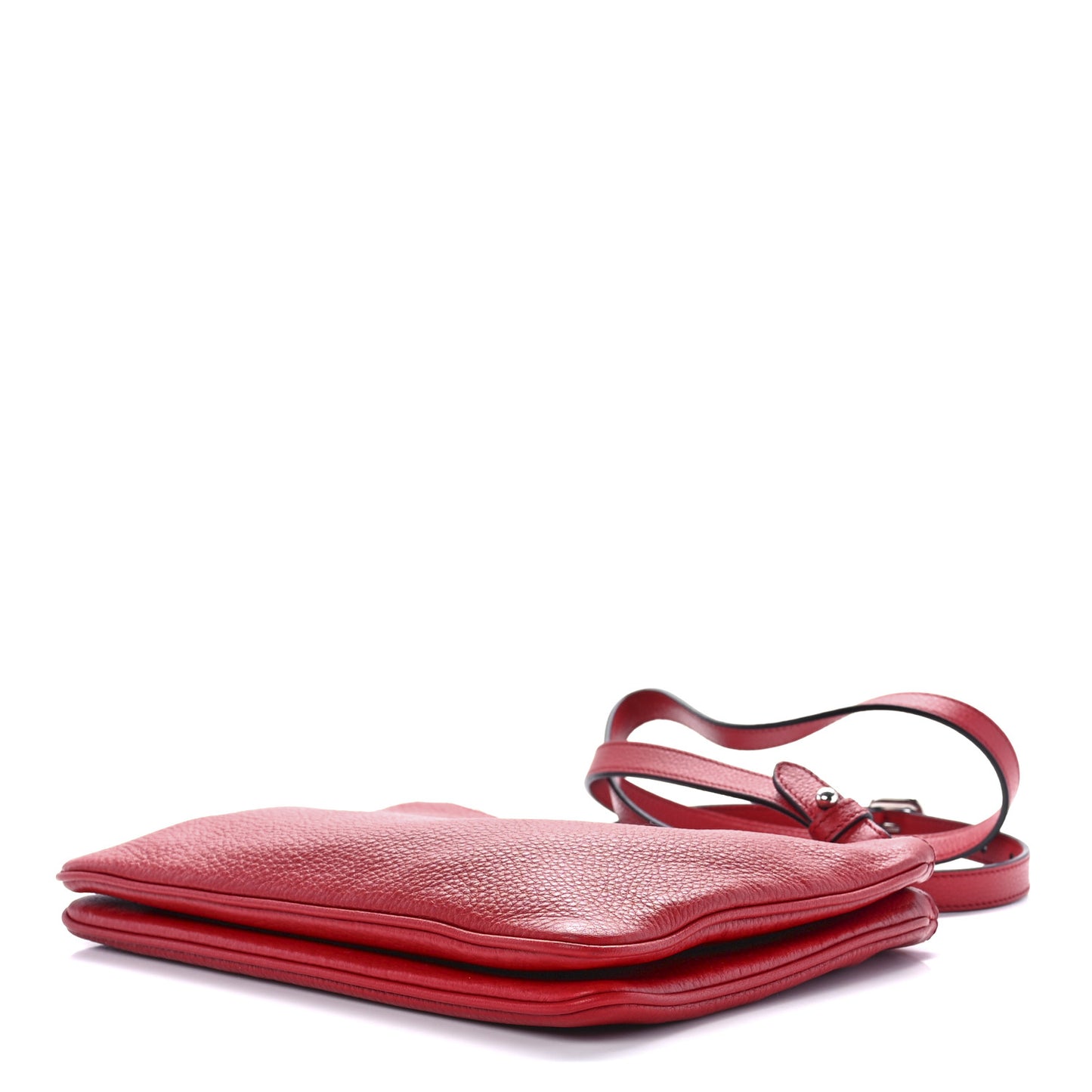 Vitello Phenix Double Zip Crossbody Bag Rosso