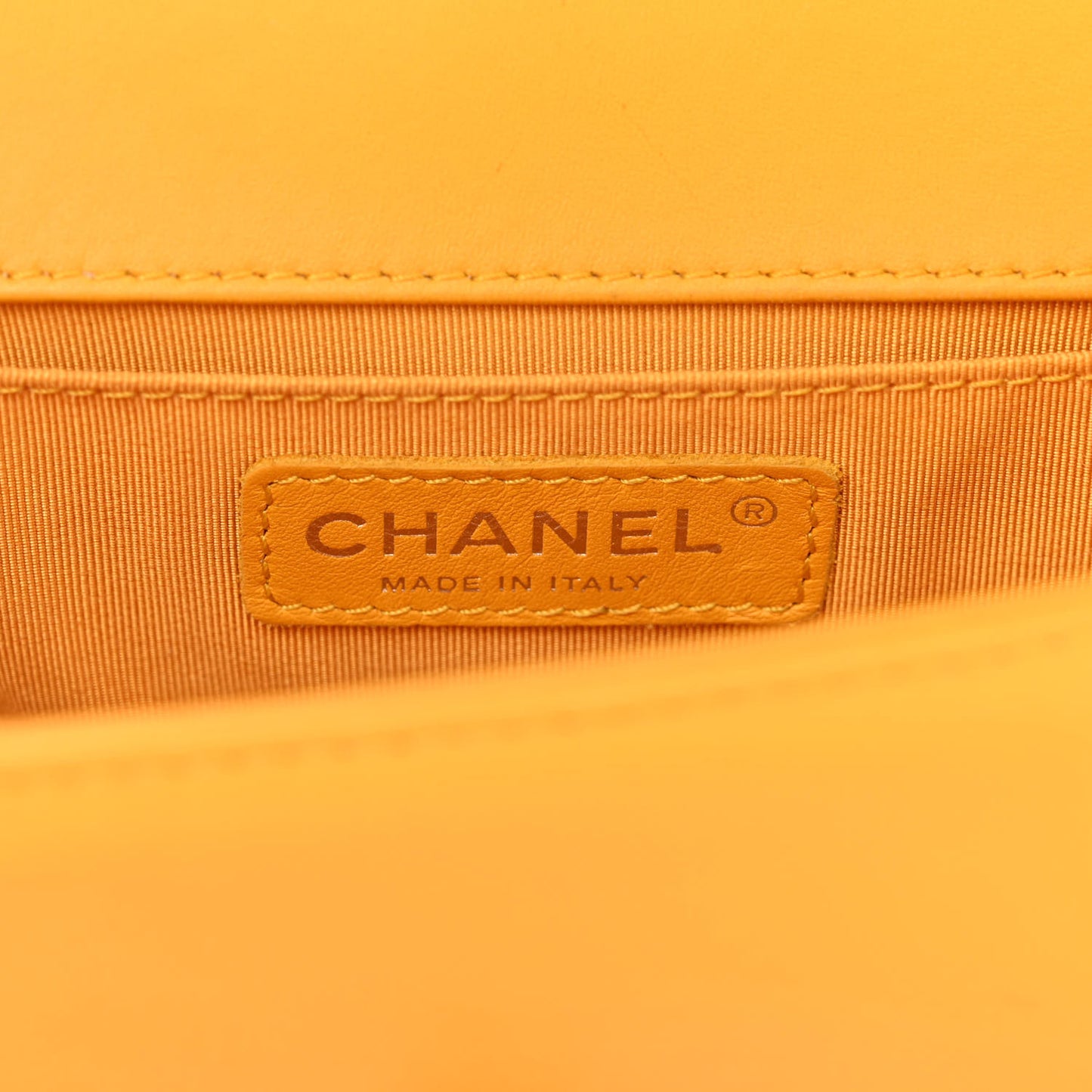 Lambskin Quilted Small Boy Flap Yellow