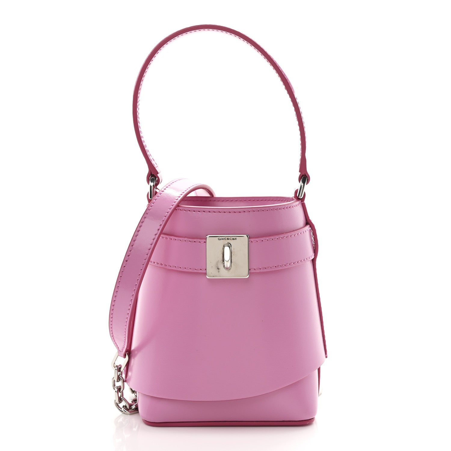 Givenchy Box Calfskin Micro Shark Lock Bucket Bag Pink 1 of 10