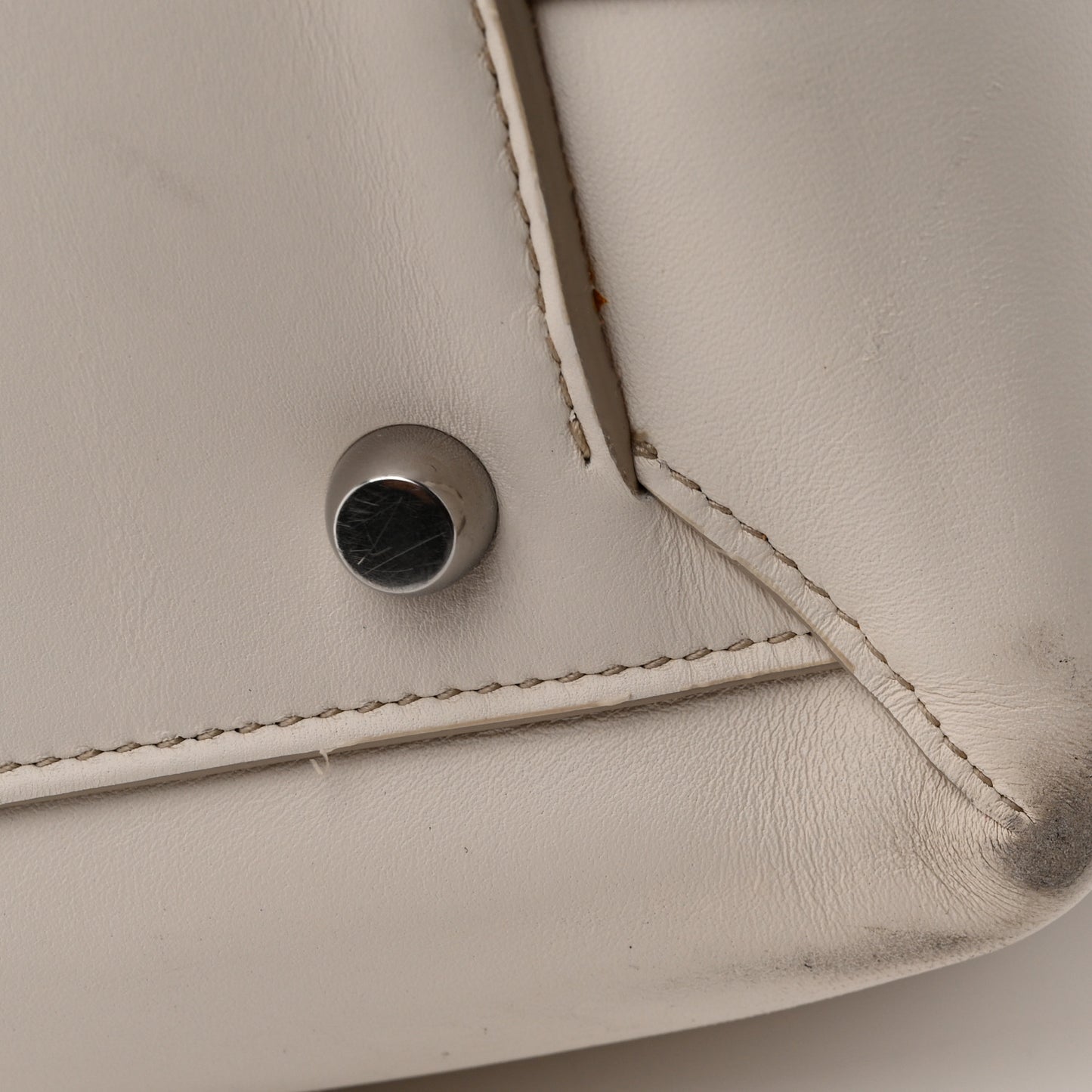 French Calfskin Maxi Intrecciato Large Arco  Bianco