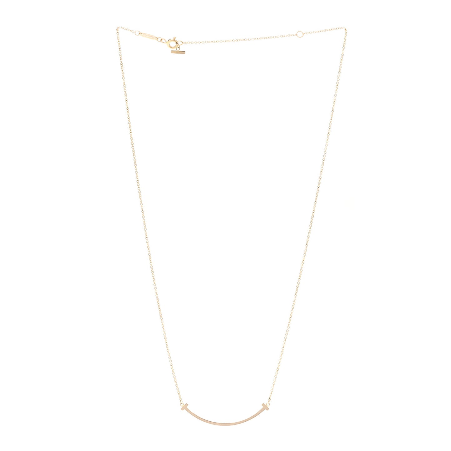 18K Rose Gold Small T Smile Pendant Necklace