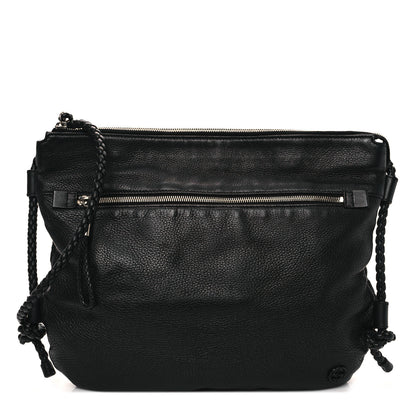 Gucci Deerskin Interlocking G Braided Messenger Bag Black 1 of 11