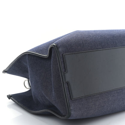 Dolce & Gabbana Canvas Calfskin Embroidered Logo Large Edge Shopper Tote Blue 7 of 8