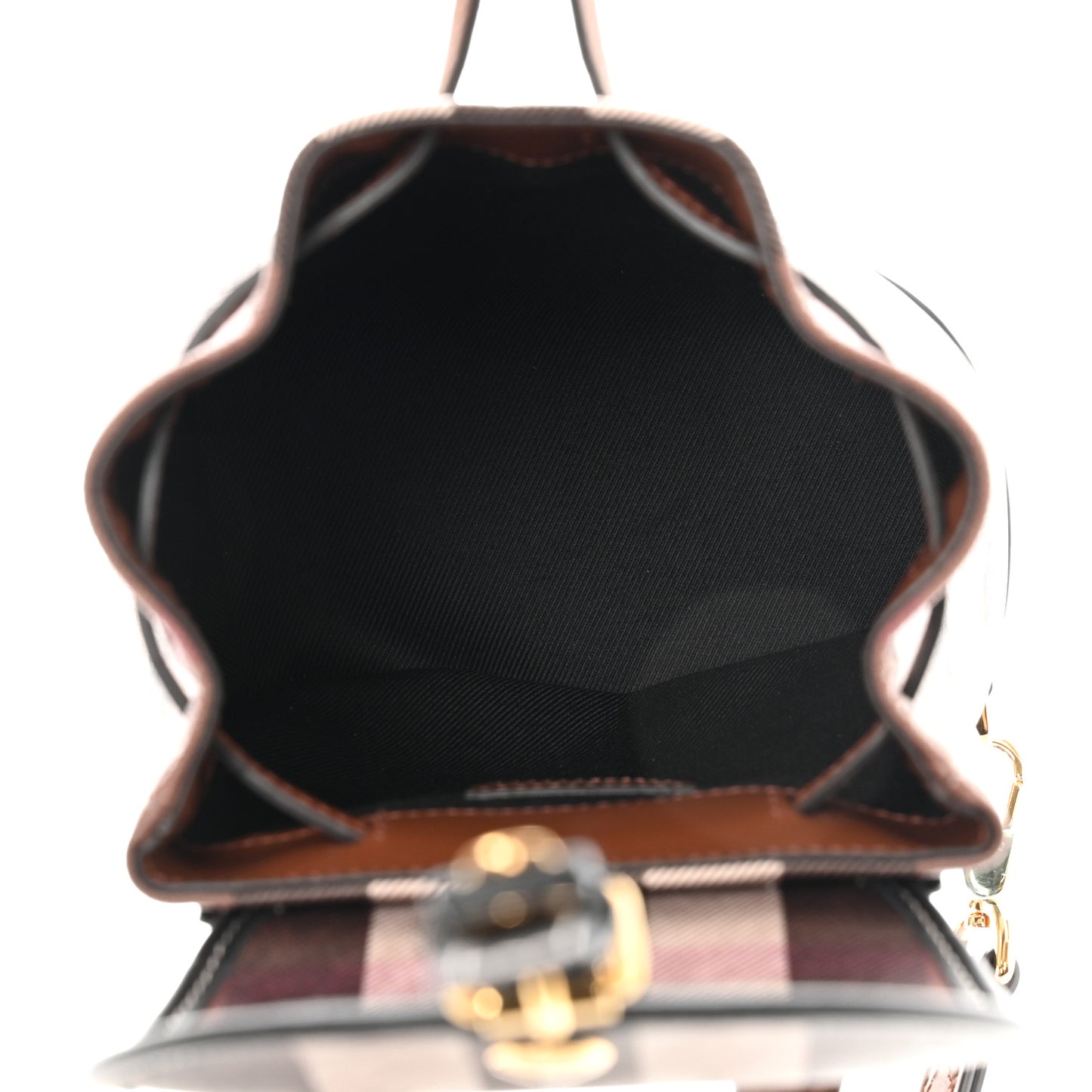 House Check Canvas Calfskin Micro Backpack Dark Birch Brown