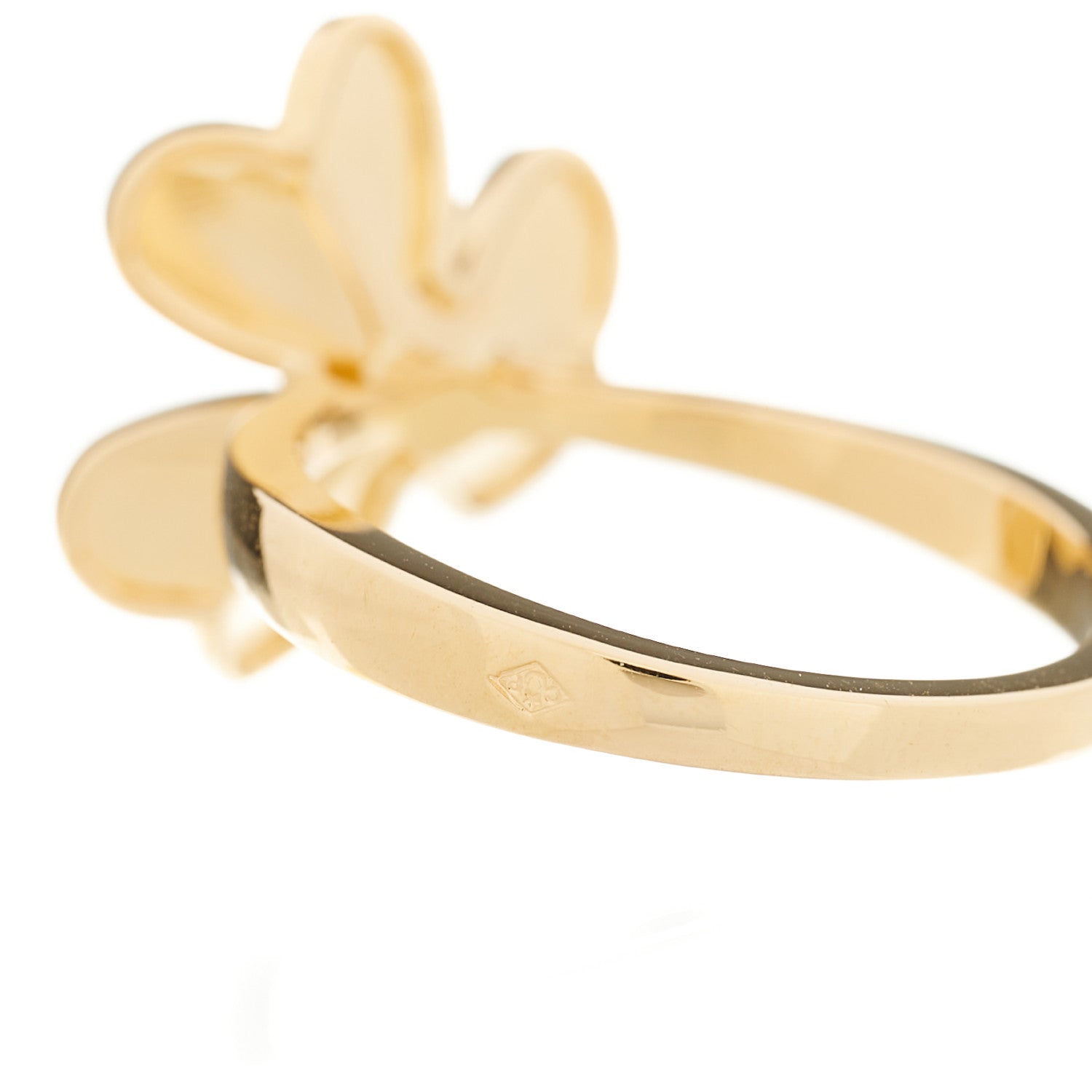 Van Cleef & Arpels 18K Yellow Gold Diamond Small Frivole Ring 54 6.75 6 of 6
