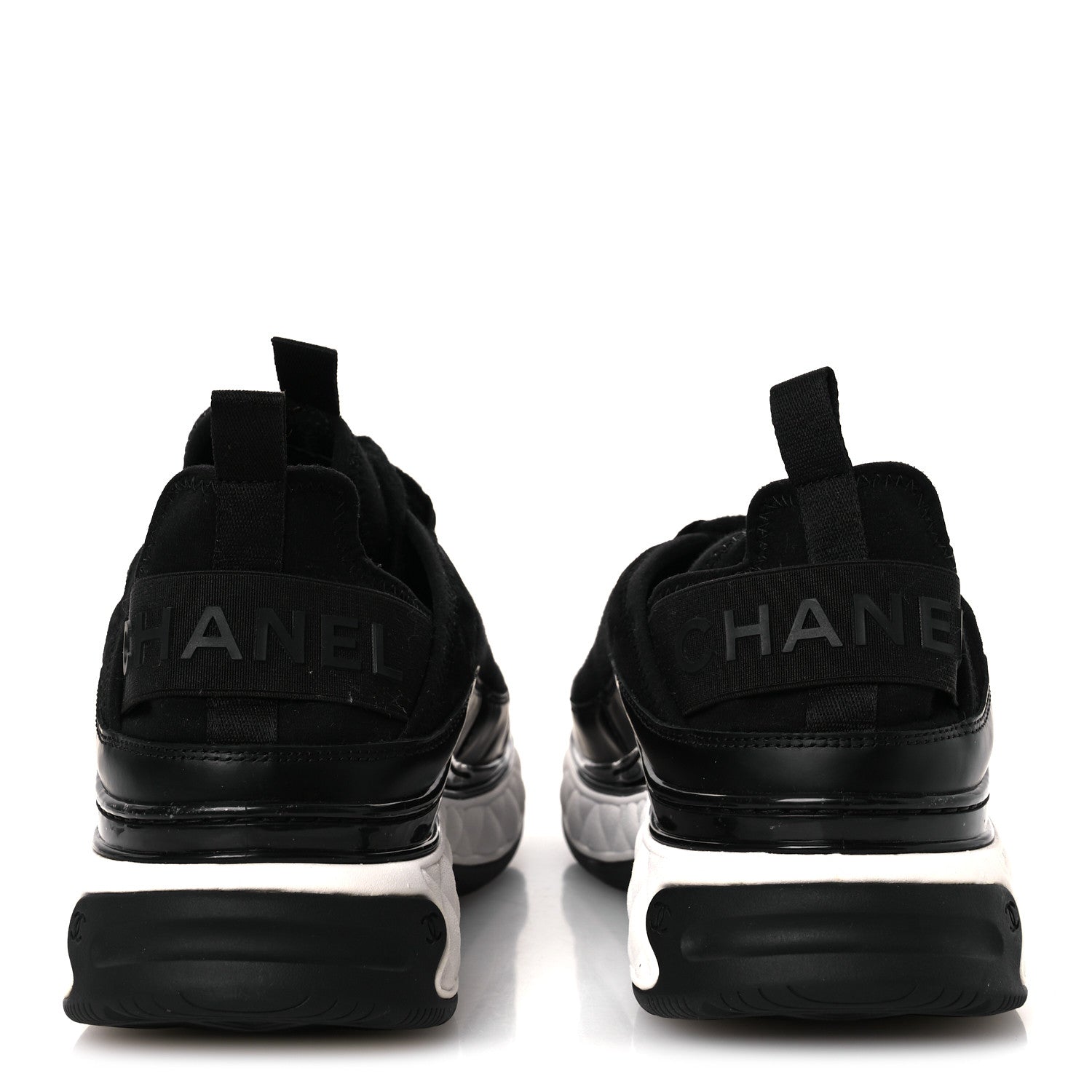 Chanel Velvet Calfskin Mixed Fibers CC Sneakers 40.5 Black 6 of 11
