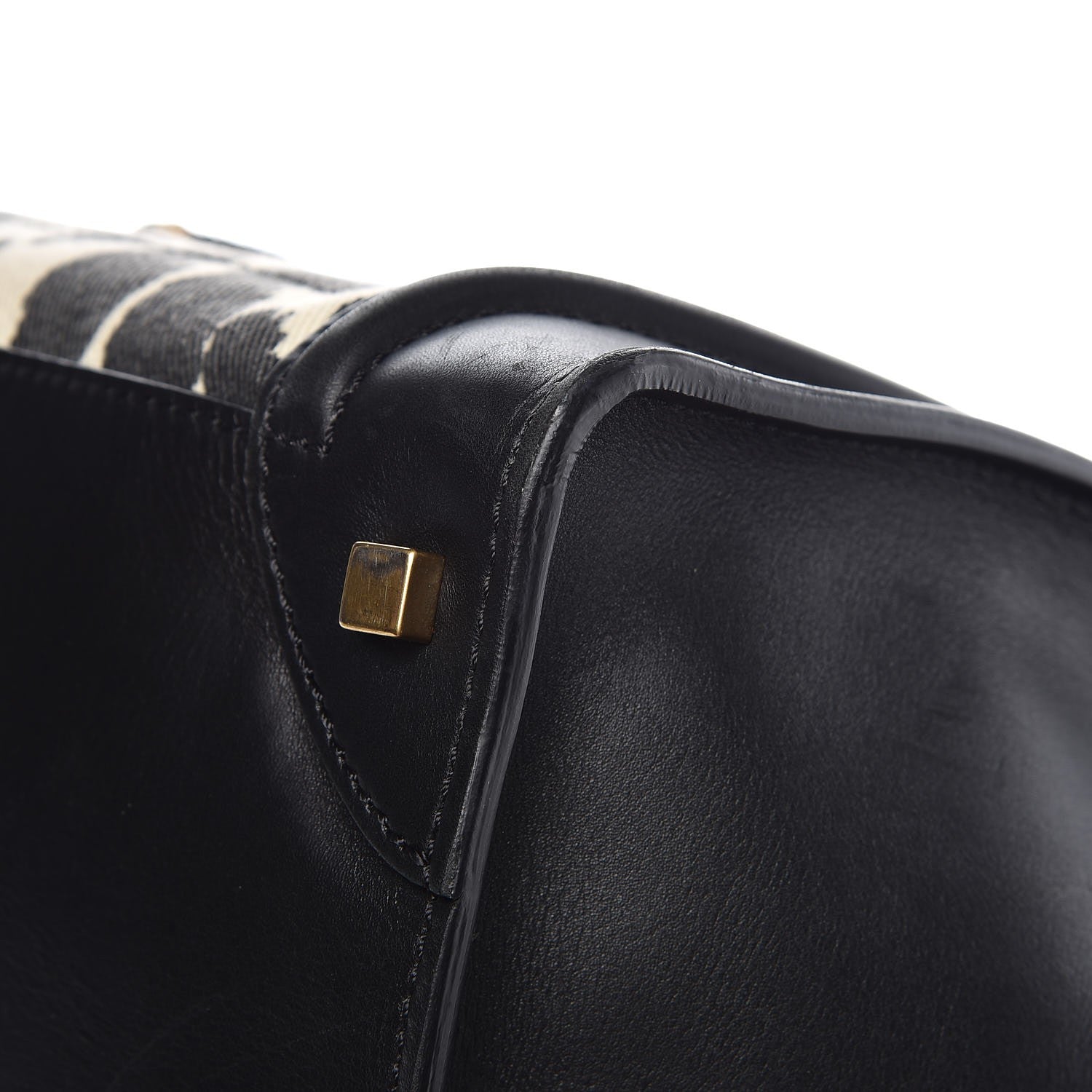Celine Canvas Smooth Calfskin Leopard Print Mini Luggage Black 11 of 14