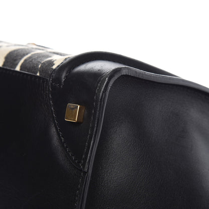 Celine Canvas Smooth Calfskin Leopard Print Mini Luggage Black 11 of 14