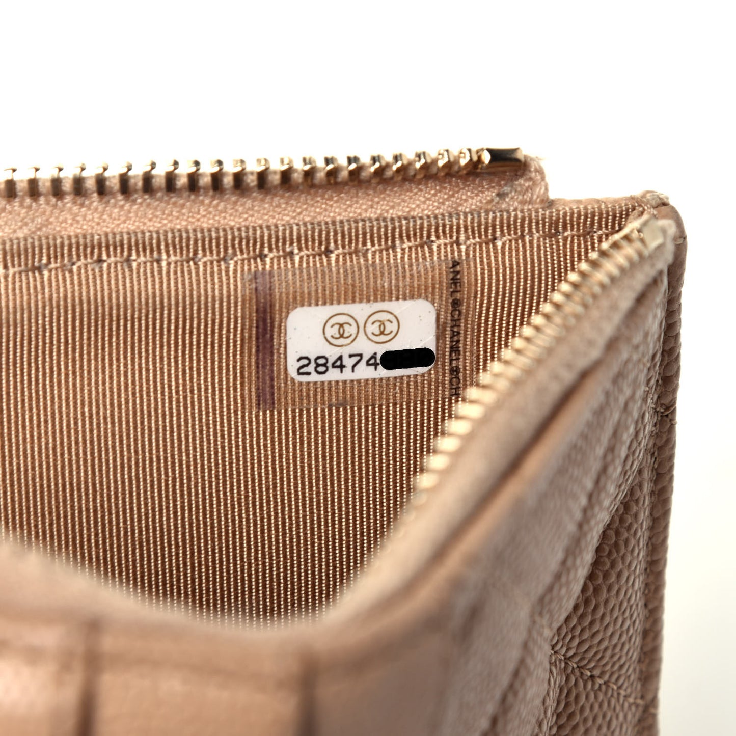 Caviar Quilted Classic iPhone Pouch Beige