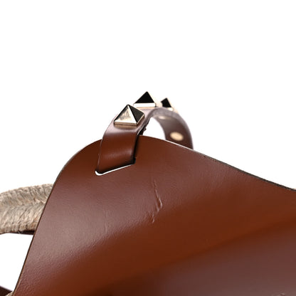 Valentino Garavani Calfskin Rockstud Ankle Strap Espadrille 10/60mm Sandals 39 Selleria 10 of 12