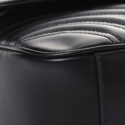 Gucci Calfskin Matelasse Small GG Marmont Shoulder Bag Black 9 of 14