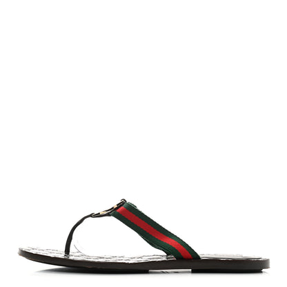 Gucci Nylon Guccissima Web Womens Thong Sandals 38 Green Red Cocoa 1 of 7