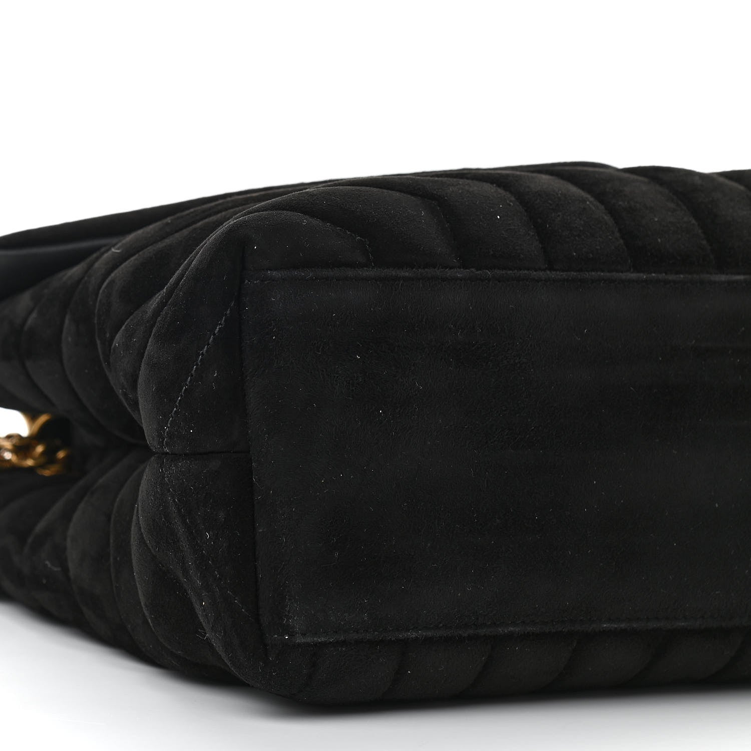 Saint Laurent Suede Y Quilted Monogram Medium Loulou Chain Satchel Black 8 of 9