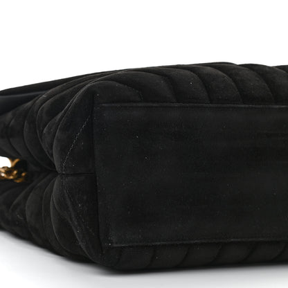 Saint Laurent Suede Y Quilted Monogram Medium Loulou Chain Satchel Black 8 of 9