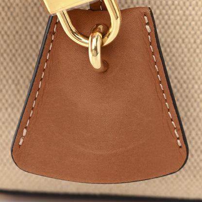 Celine Canvas Calfskin Small 16 Top Handle Bag Natural Tan 16 of 21