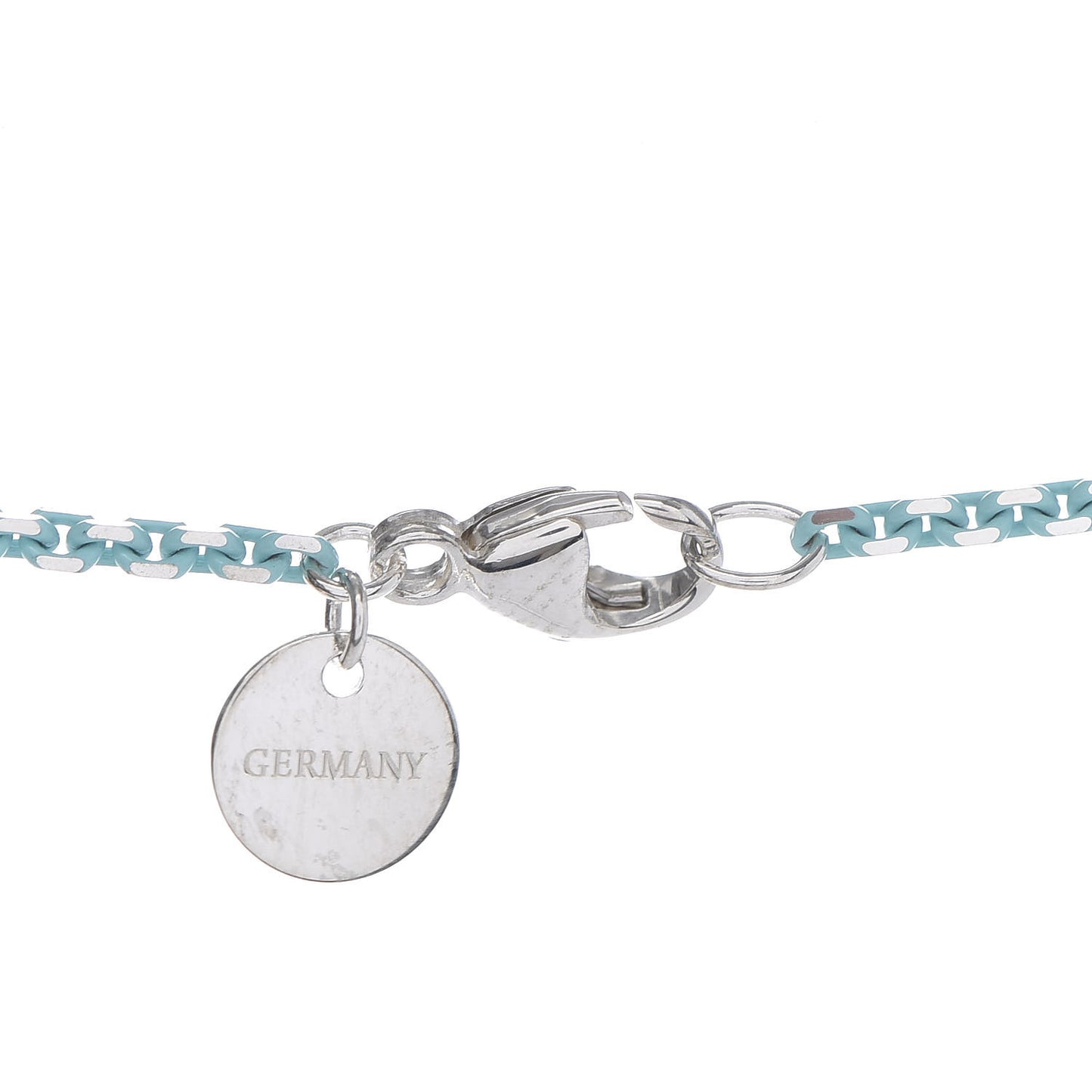 Sterling Silver Enamel Knot Key Pendant Necklace Blue
