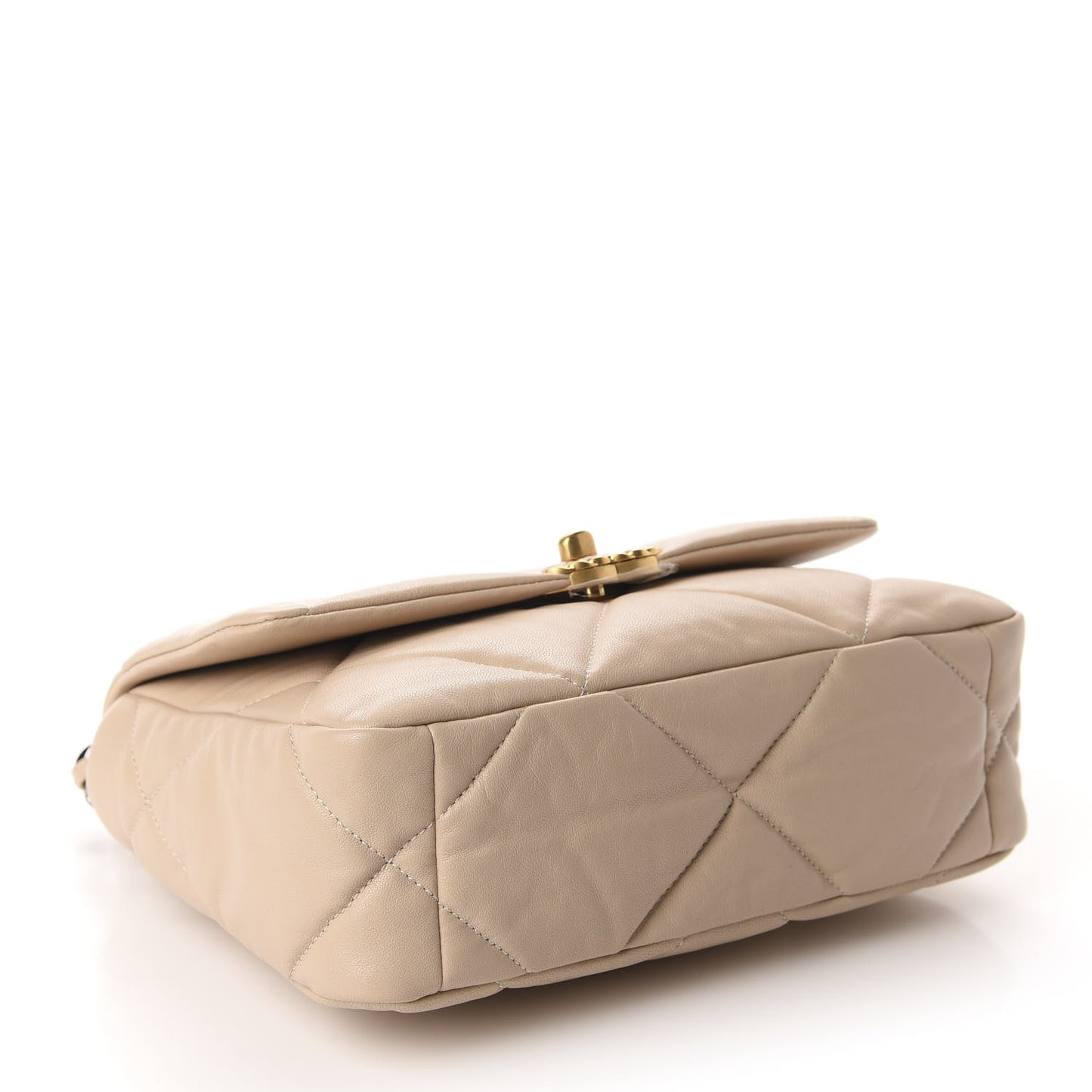 Lambskin Quilted Medium 19 Flap Beige
