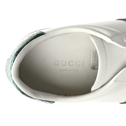 Gucci Calfskin Ayers Bee Embroidered Womens Ace Sneakers 36.5 White Green 8 of 10