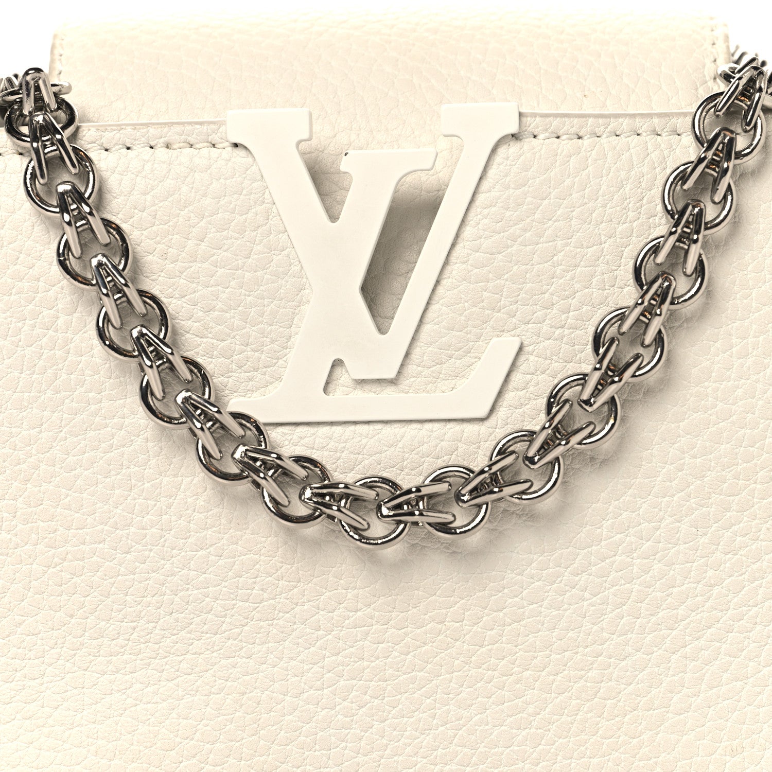 Louis Vuitton Taurillon Mini Capucines Monochrome  White 7 of 12