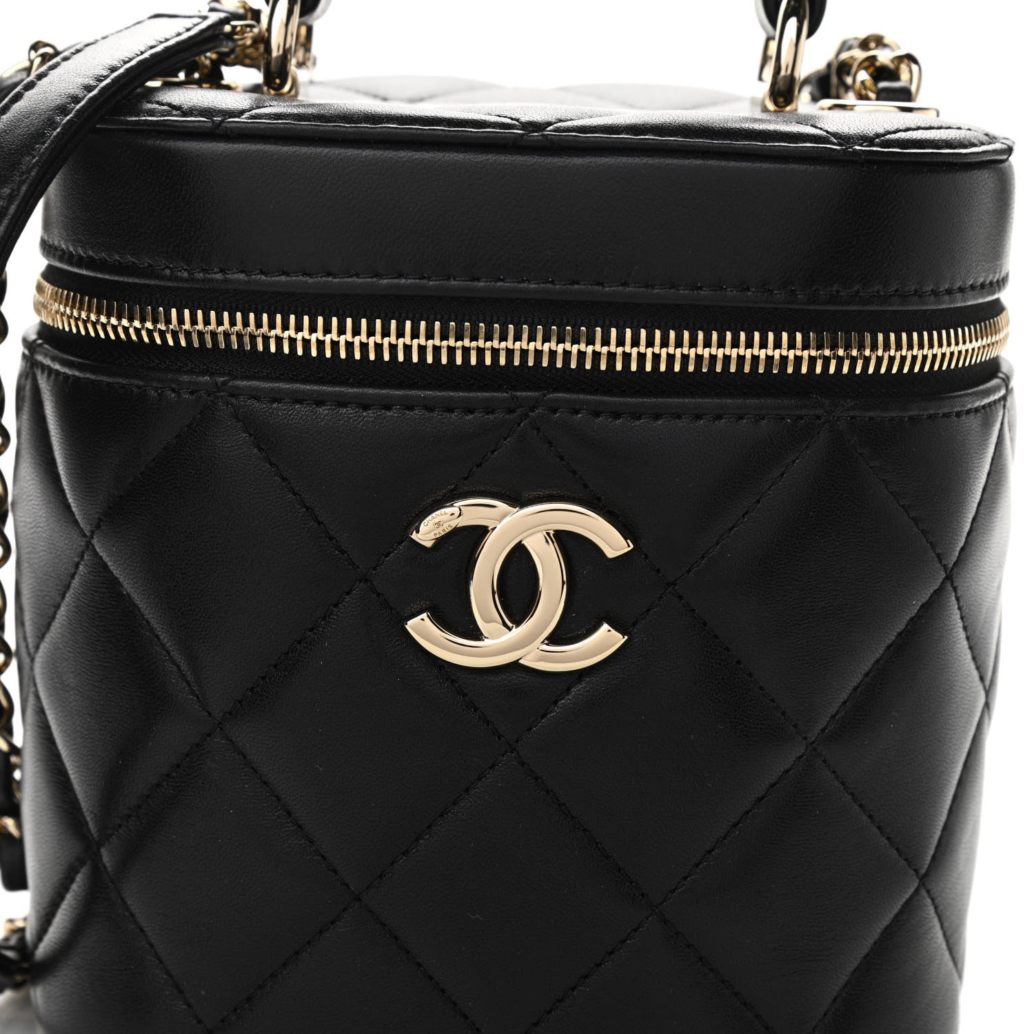 Chanel Lambskin Quilted Trendy Vanity Case Black 10 of 10