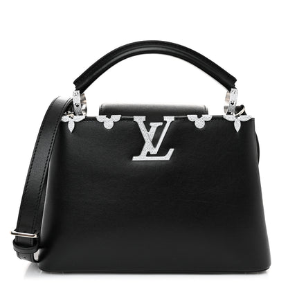 Louis Vuitton Smooth Calfskin Crystal Flowers Capucines BB Black 1 of 9