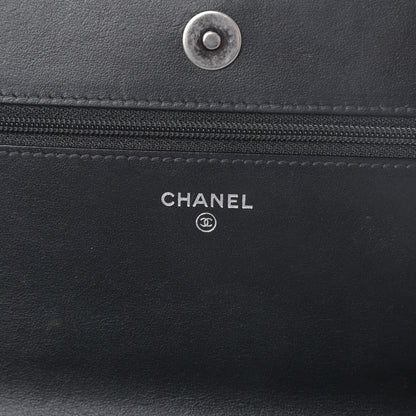 Chanel Caviar Quilted Boy Wallet On Chain WOC Black 6 of 16