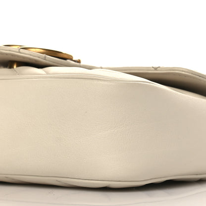 Gucci Calfskin Matelasse Super Mini GG Marmont Shoulder Bag White 8 of 9