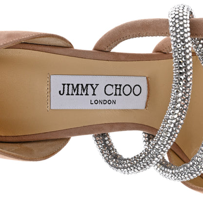 Jimmy Choo Suede Crystal Luis 90 Pumps 37 Tan 7 of 7