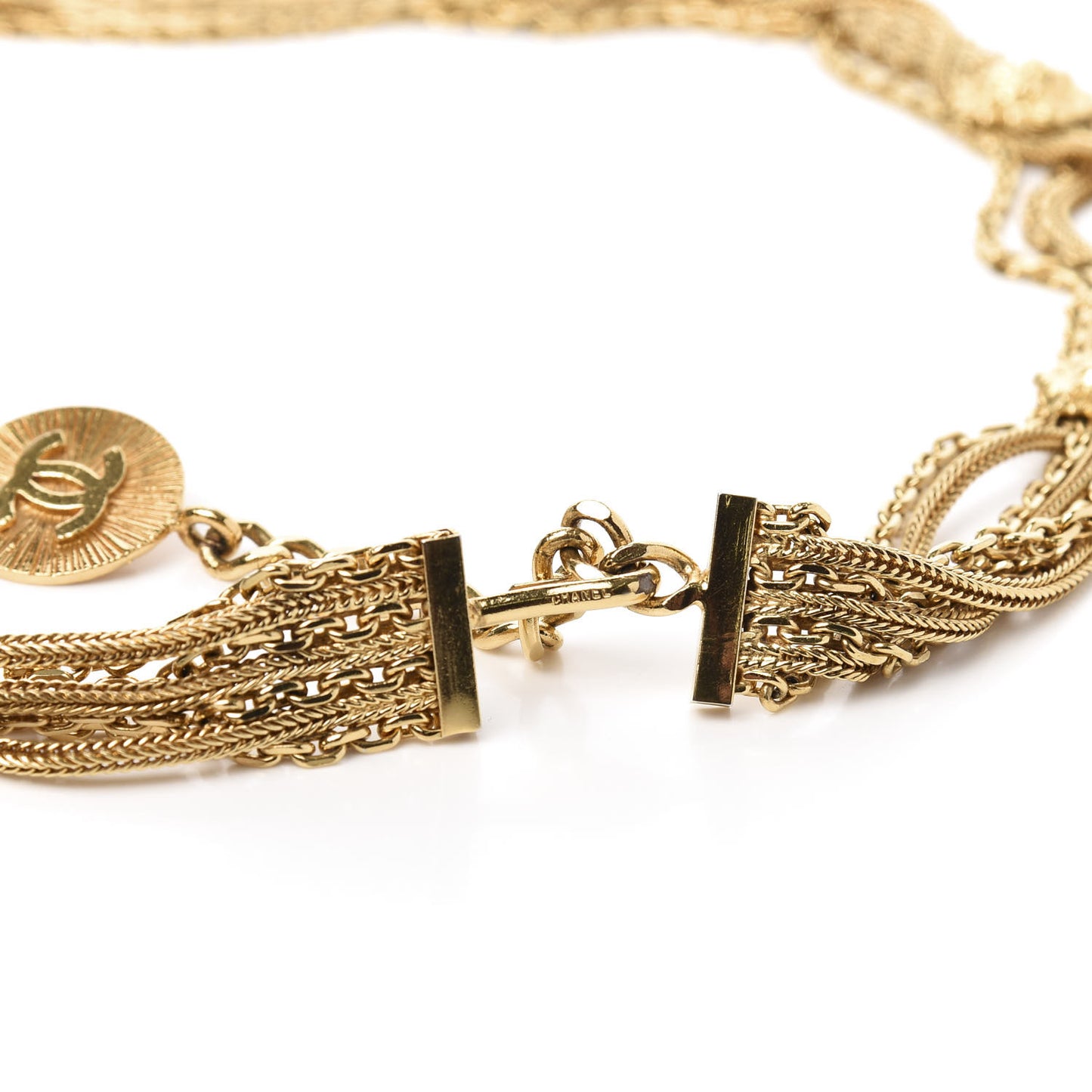 Chain CC Medallion Belt Gold