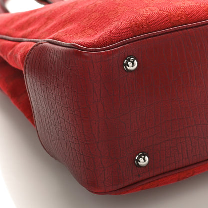 Gucci Monogram Small Bamboo Tote Red 8 of 10