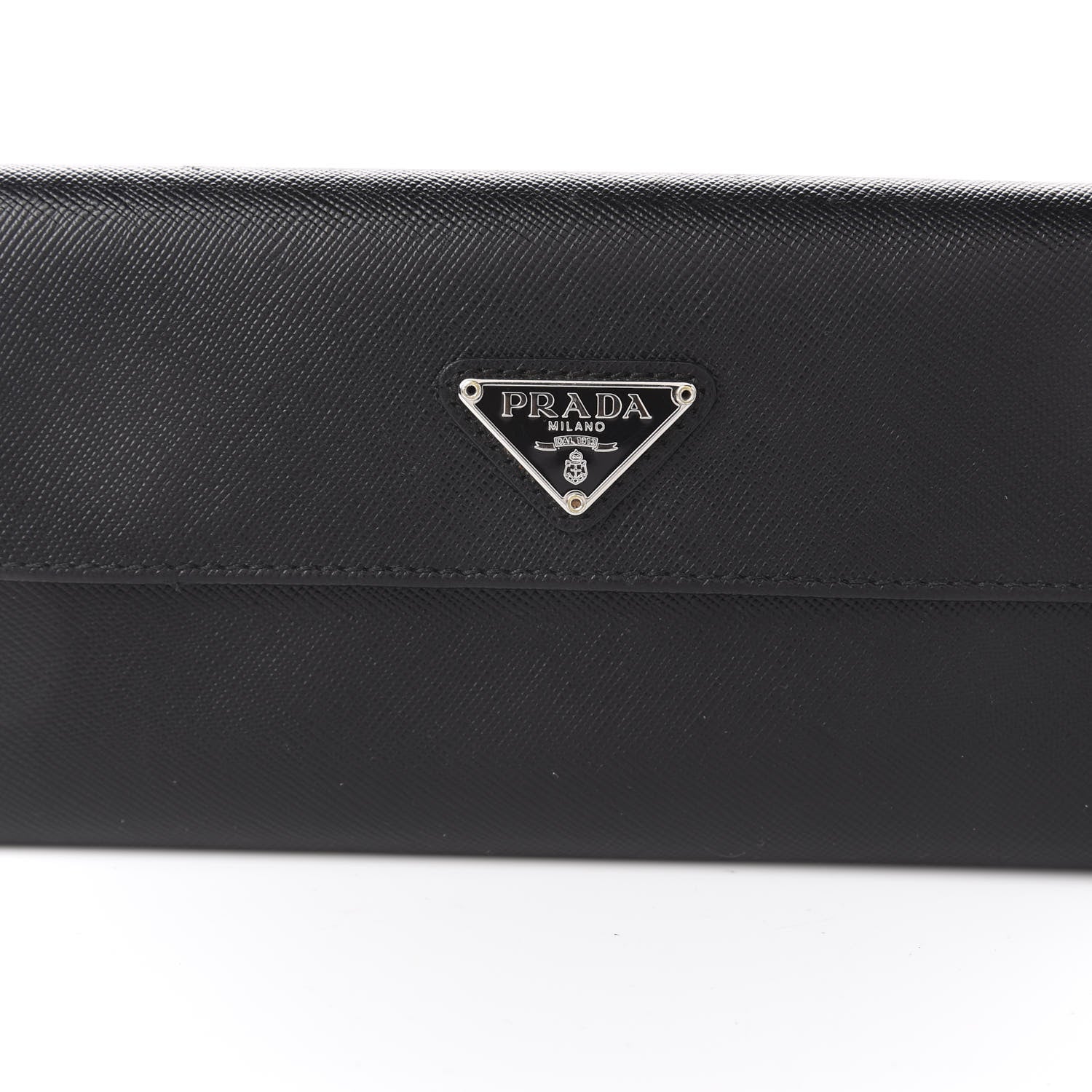 Prada Saffiano Continental Flap Wallet Black 6 of 9